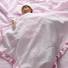 Baptism / Christening Baby Blanket, Two Lines