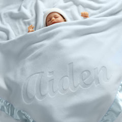 Personalized Newborn Baby Blanket, One Line