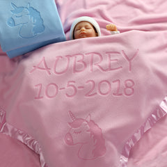 Unicorn Baby Blanket, Two Lines