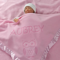 Owl Baby Blanket, One Line