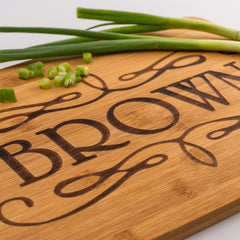 Personalized Cutting Board Scroll Design