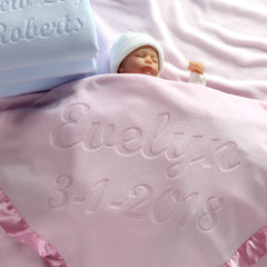 Personalized Newborn Baby Blanket, Two Lines