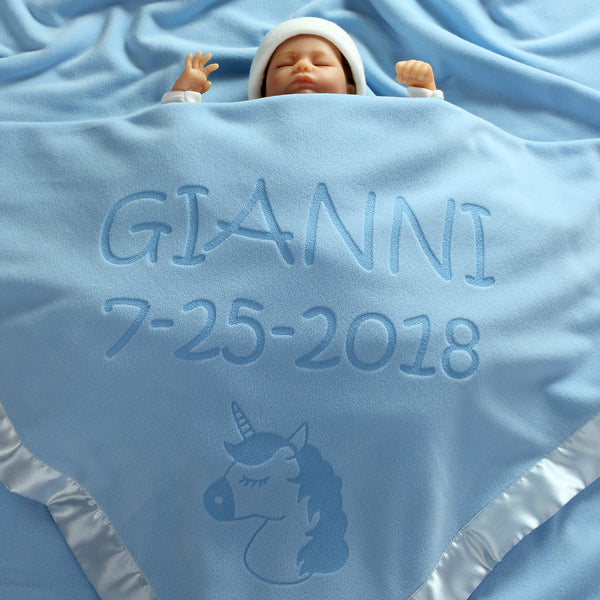 Unicorn Baby Blanket, Two Lines
