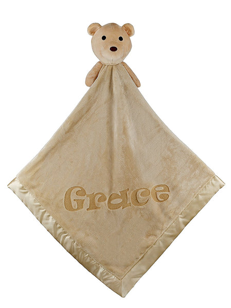 Large Ultra Plush Personalized Teddy Bear Blanket with Satin Trim