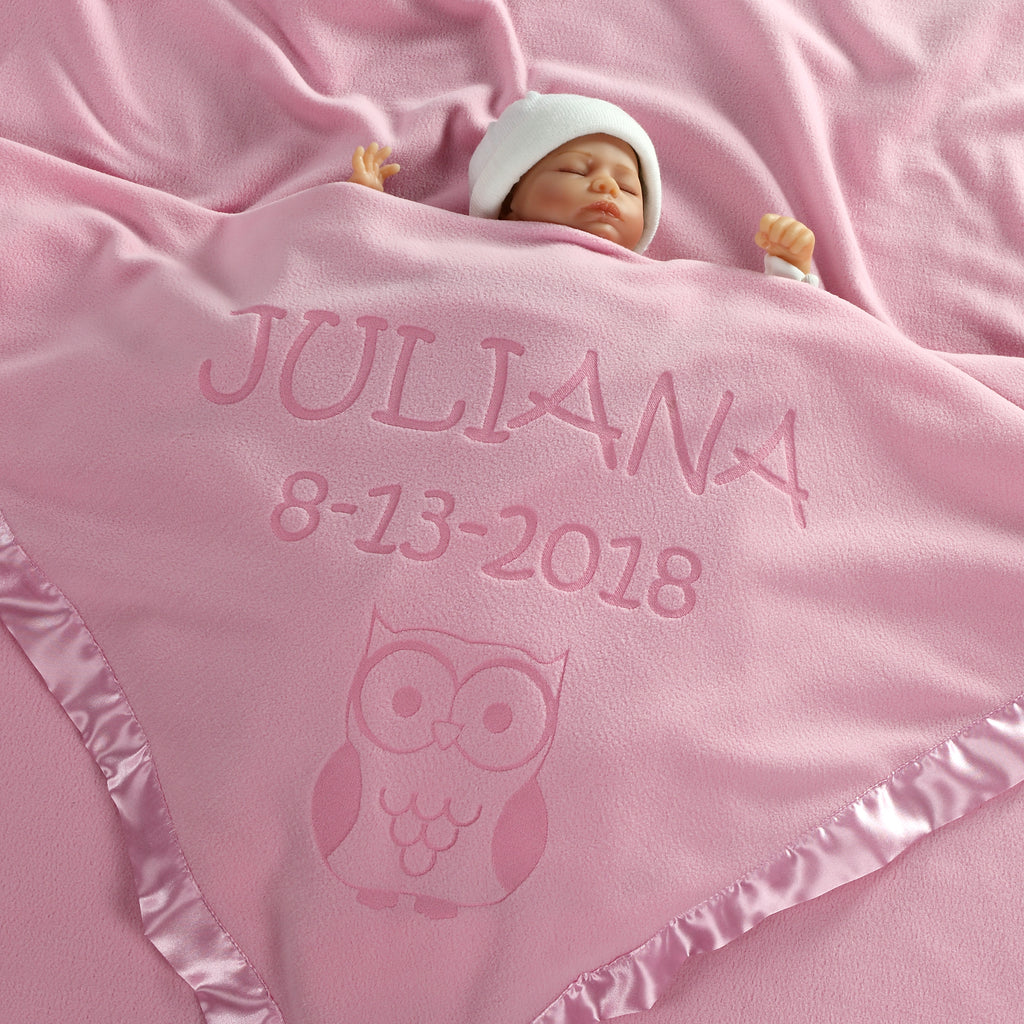 Owl Baby Blanket, Two Lines
