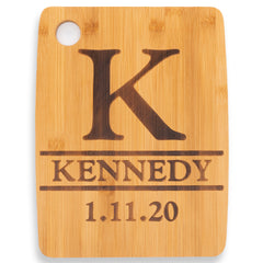 Personalized Cutting Board Monogram Design