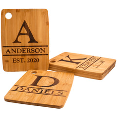 Personalized Cutting Board Monogram Design