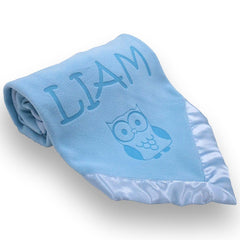 Owl Baby Blanket, One Line