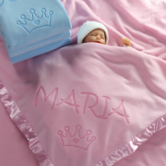 Crown / Princess Baby Blanket, One Line