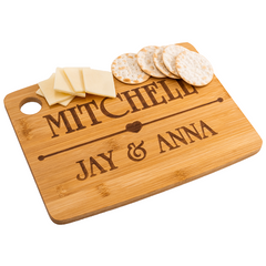 Personalized Bamboo Cutting Board - Heart Design