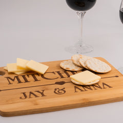Personalized Bamboo Cutting Board - Heart Design
