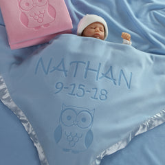 Owl Baby Blanket, Two Lines