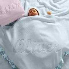Personalized Newborn Baby Blanket, One Line