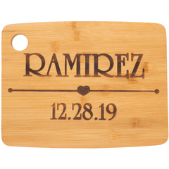 Personalized Bamboo Cutting Board - Heart Design