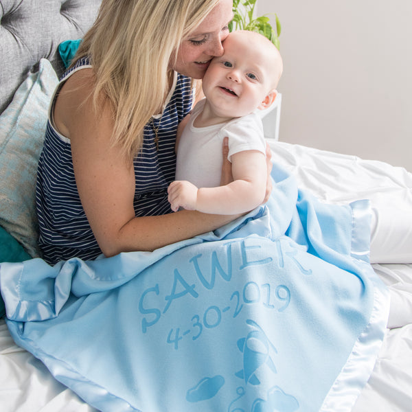 Airplane Baby Blanket, Two Lines