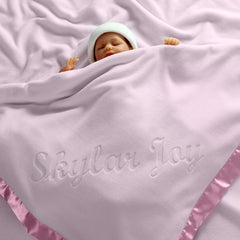 Personalized Newborn Baby Blanket, One Line