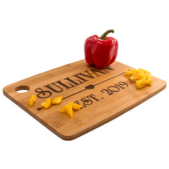 Personalized Bamboo Cutting Board - Heart Design