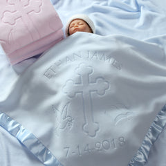 Baptism / Christening Baby Blanket, Two Lines