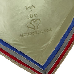 Personalized Couples Throw Blanket with Hearts