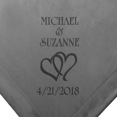 Personalized Couples Throw Blanket with Hearts