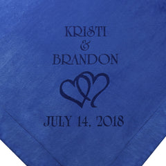 Personalized Couples Throw Blanket with Hearts