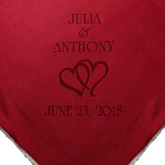 Personalized Couples Throw Blanket with Hearts