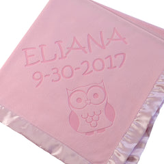 Owl Baby Blanket, Two Lines