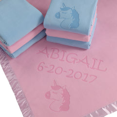 Unicorn Baby Blanket, Two Lines