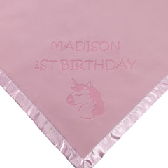 Unicorn Baby Blanket, Two Lines