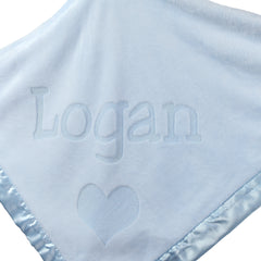 Large Ultra Plush Personalized Teddy Bear Baby Blanket With Moon, Smiley Face, or Heart Design
