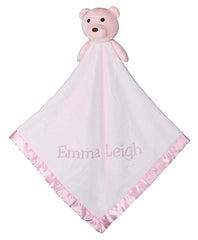 Large Ultra Plush Personalized Teddy Bear Blanket with Satin Trim