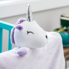 Plush Unicorn Baby Blanket for Girls: Super Soft Blanket with Unicorn Pillow Top