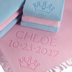 Crown / Princess Baby Blanket, Two Lines